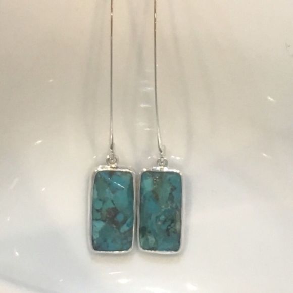 SILPADA OASIS Sterling Silver 925 Turquoise Drop Dangle Earrings NIB - Picture 10 of 14